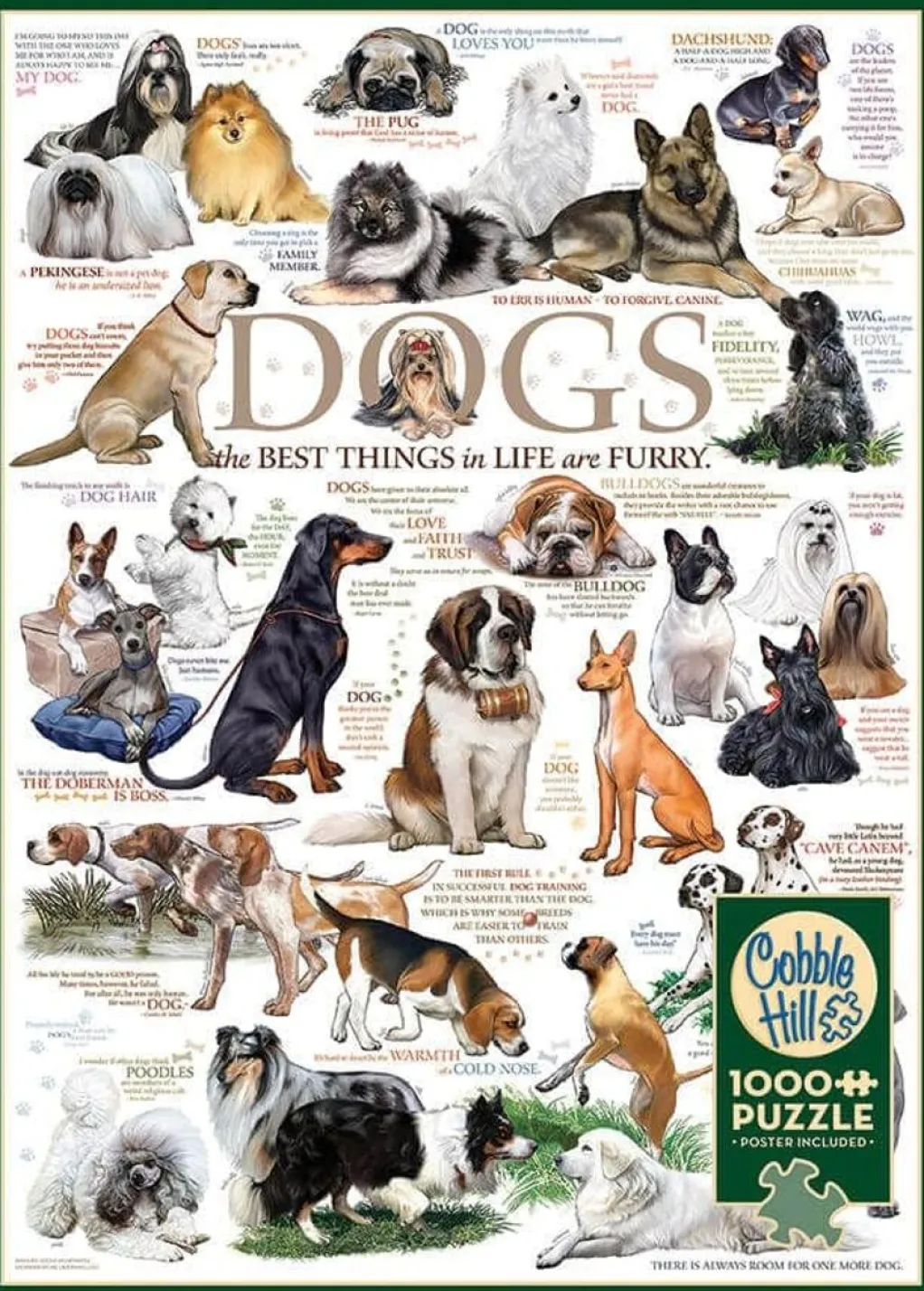 Cobble Hill 1000 Pieces* - Dog Quotes - 1000 Piece Jigsaw Puzzle