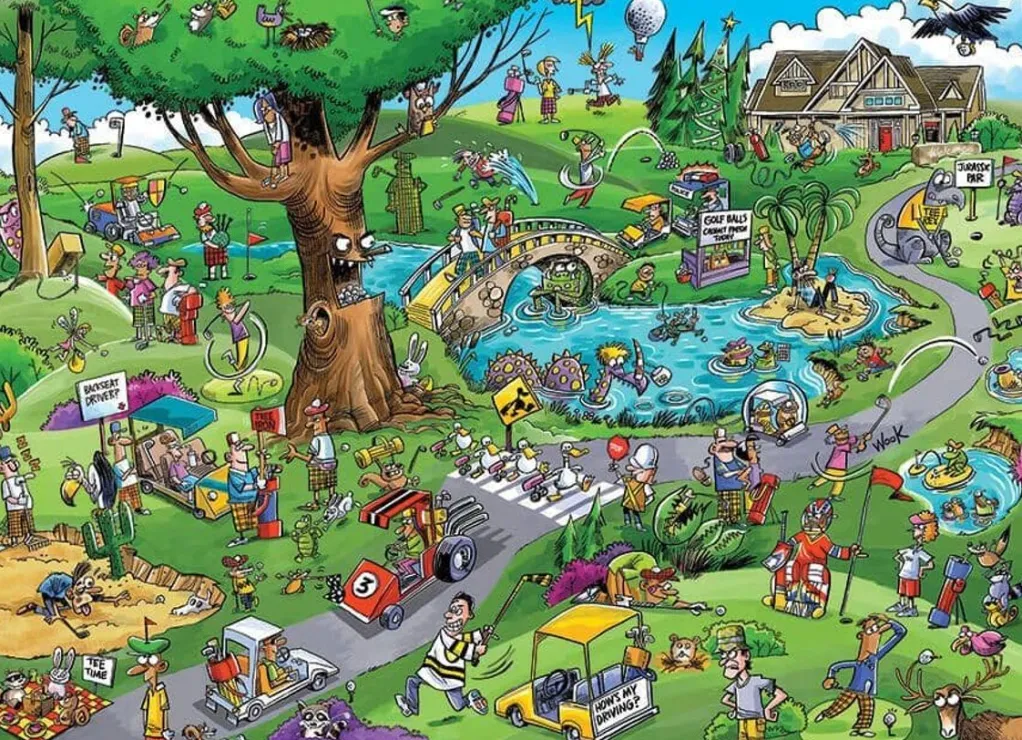 Cobble Hill 1000 Pieces* - Doodletown Par For The Course - 1000 Piece Jigsaw Puzzle