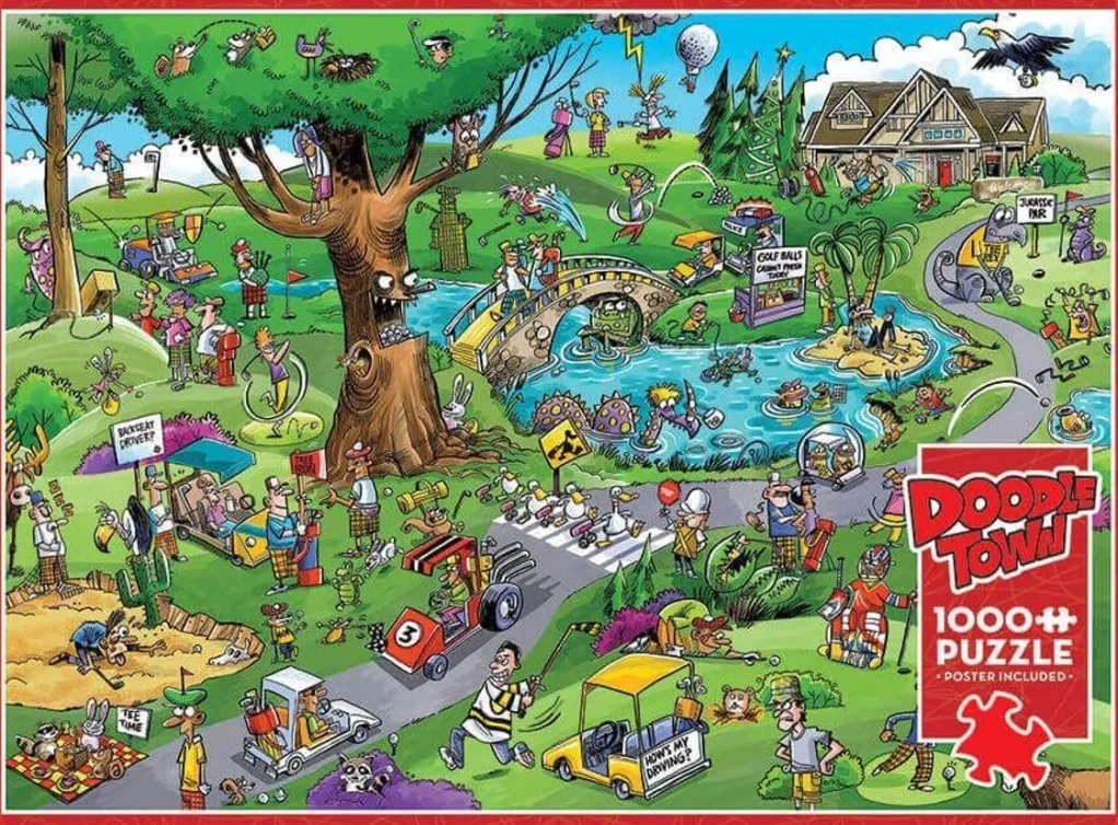 Cobble Hill 1000 Pieces* - Doodletown Par For The Course - 1000 Piece Jigsaw Puzzle