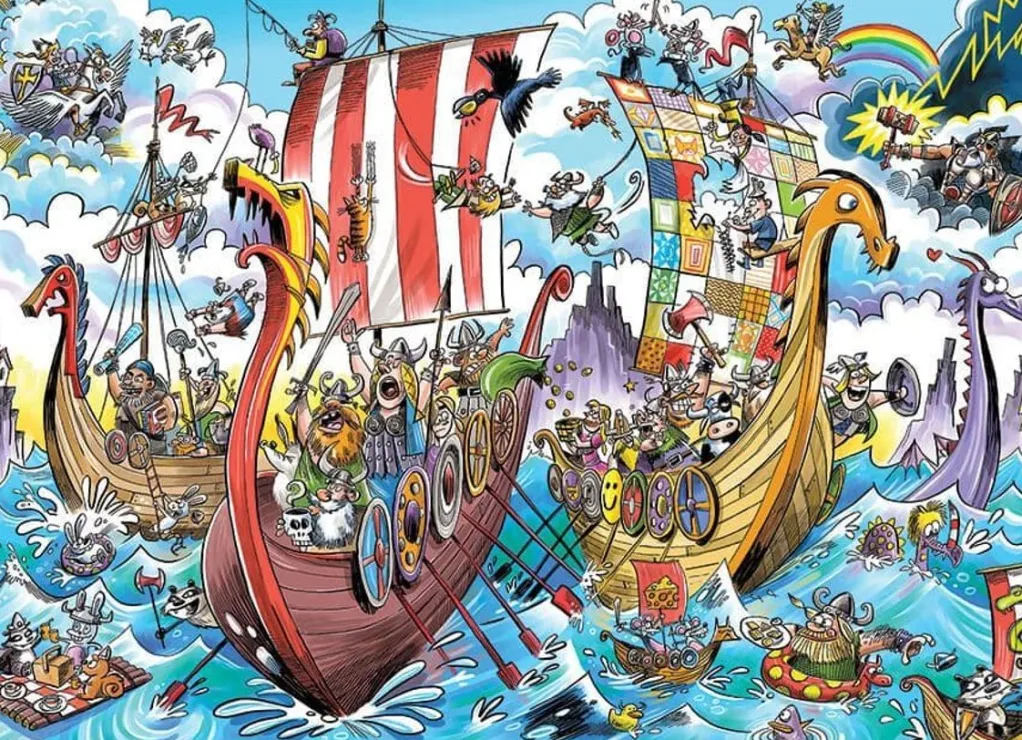 Cobble Hill 1000 Pieces* - Doodletown Viking Voyage - 1000 Piece Jigsaw Puzzle