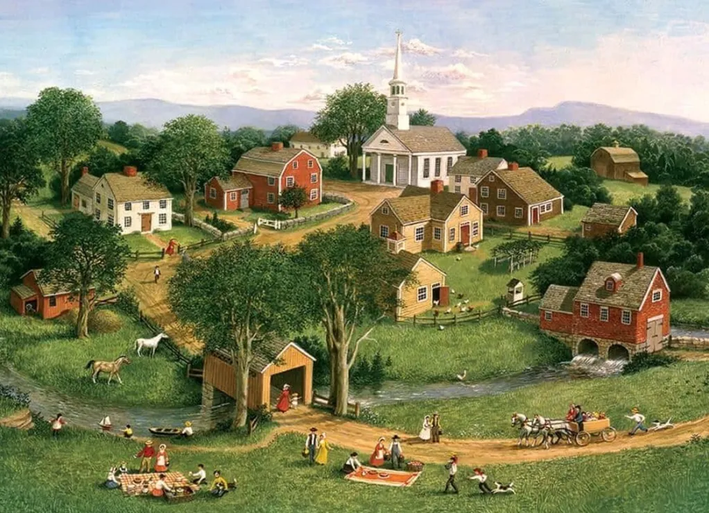 Cobble Hill 1000 Pieces* - Picnic By The Bridge - 1000 Piece Jigsaw Puzzle