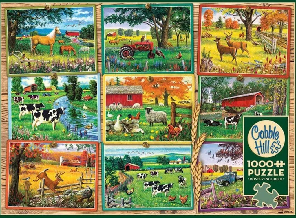 Cobble Hill 1000 Pieces* - Postcards From The Farm - 1000 Piece Jigsaw Puzzle