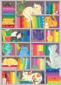 Cobble Hill 1000 Pieces* - Rainbow Cat Quilt - 1000 Piece Jigsaw Puzzle