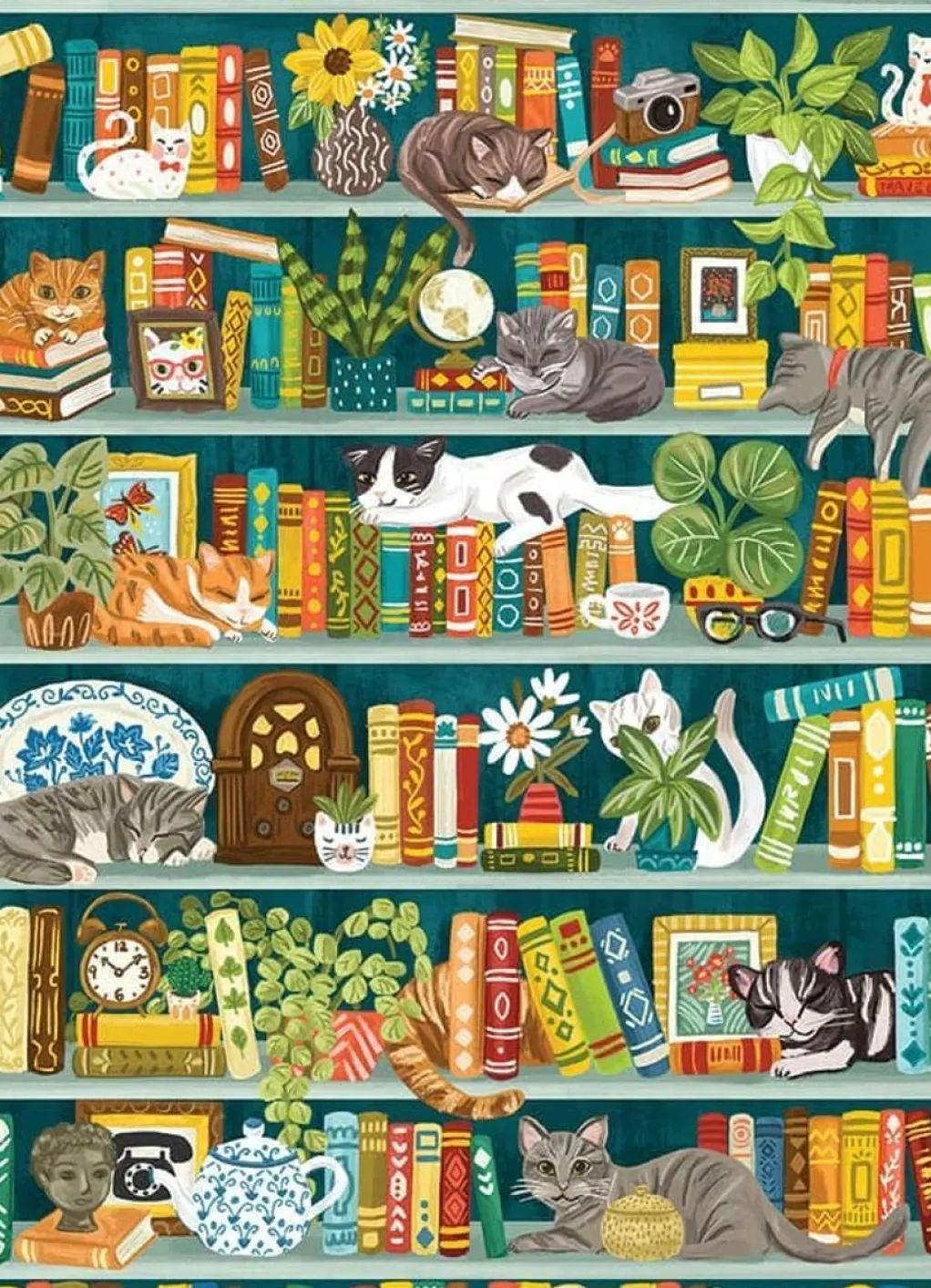 Cobble Hill 1000 Pieces* - The Purrfect Bookshelf - 1000 Piece Jigsaw Puzzle