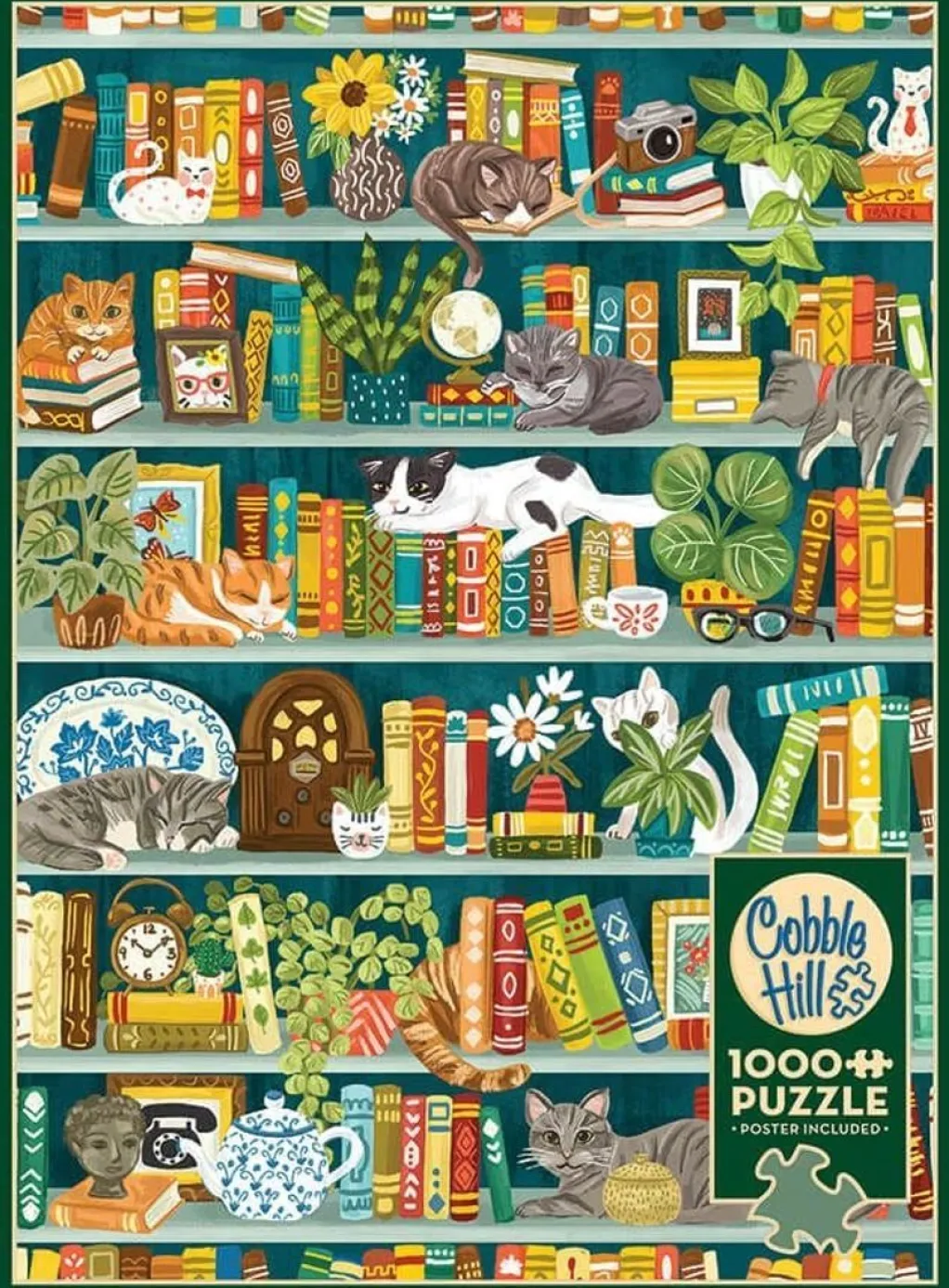 Cobble Hill 1000 Pieces* - The Purrfect Bookshelf - 1000 Piece Jigsaw Puzzle