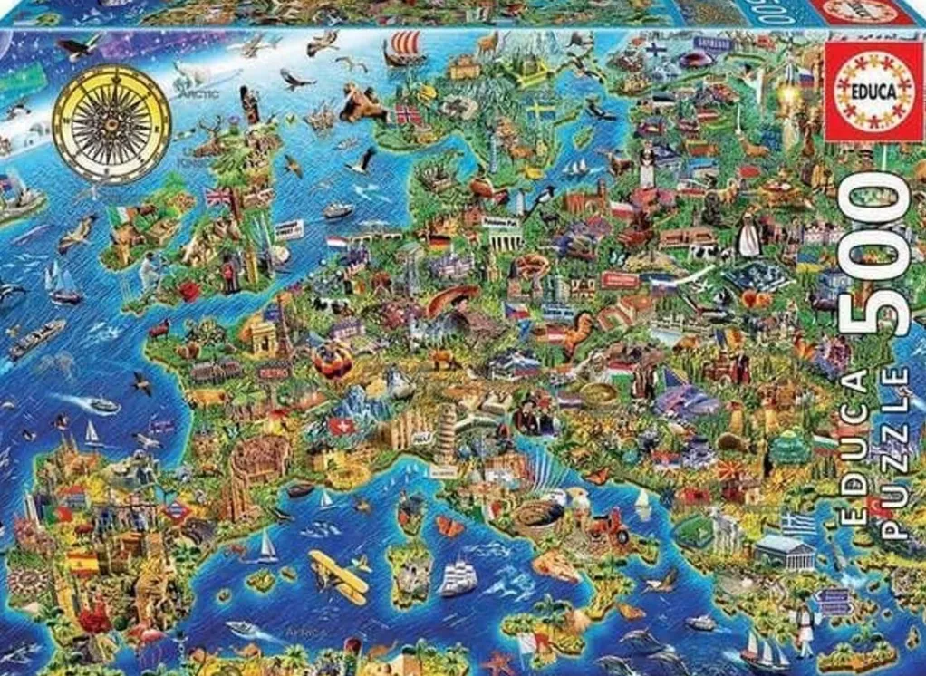 Educa 500 Pieces* - Crazy European Map - 500 Piece Jigsaw Puzzle