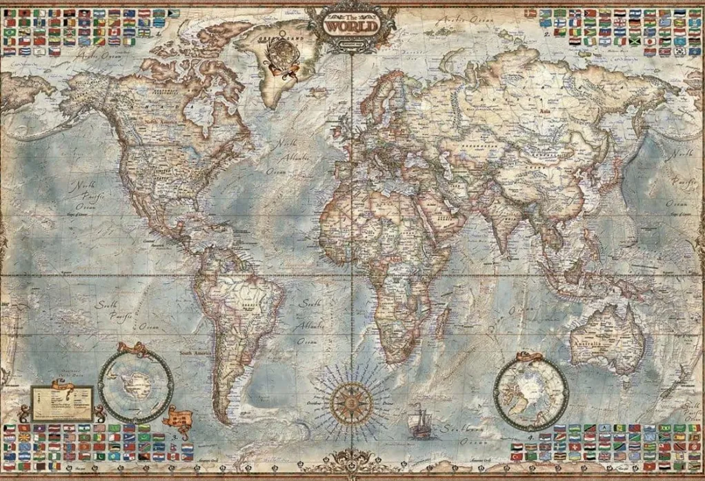 Educa 3000 Pieces & Above* - Political World Map- 4000 Piece Jigsaw Puzzle