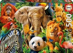 Educa 500 Pieces* - Wild Animal Collage - 500 Piece Jigsaw Puzzle