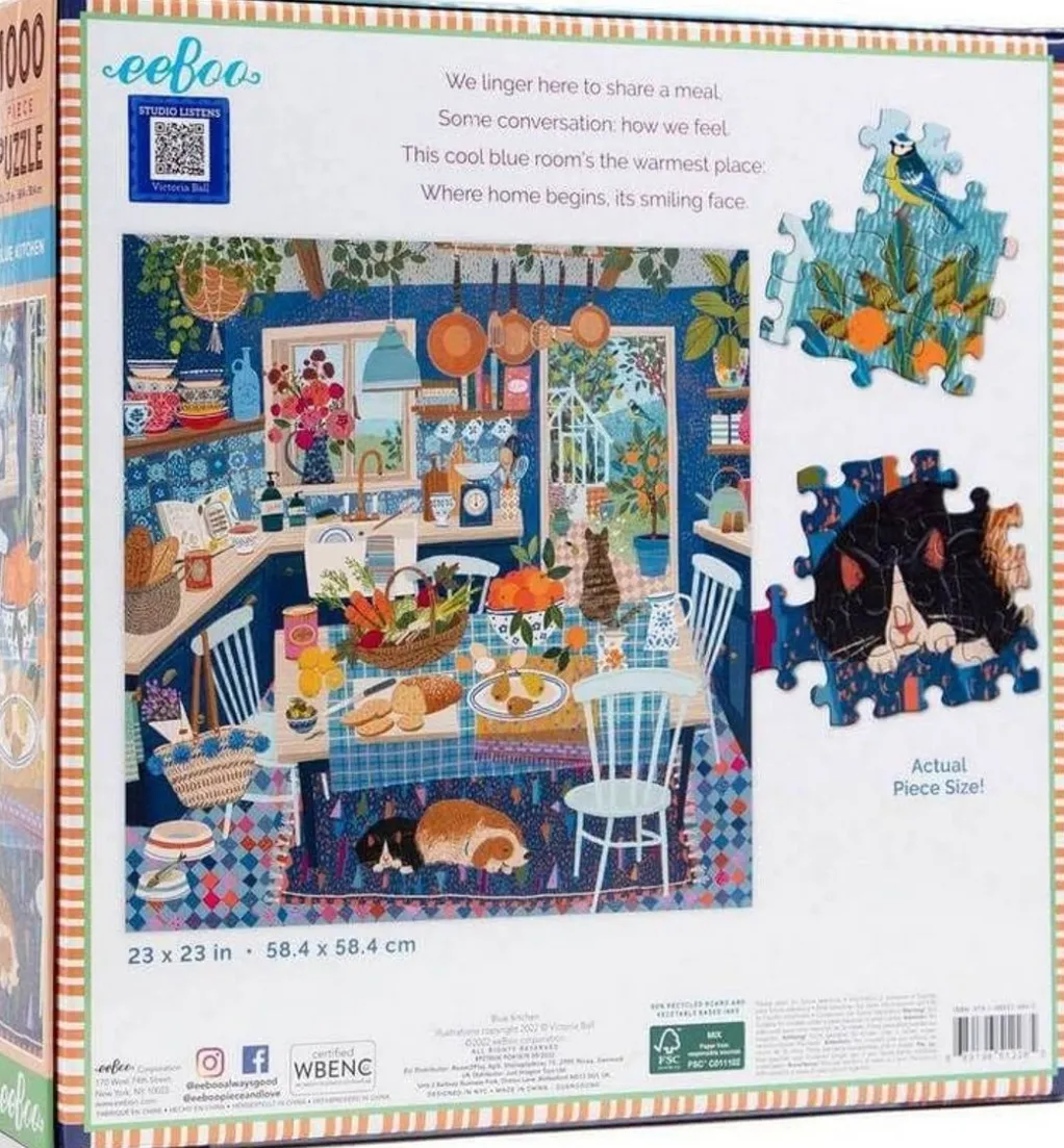 Eeboo 1000 Pieces* - Blue Kitchen - 1000 Piece Jigsaw Puzzle