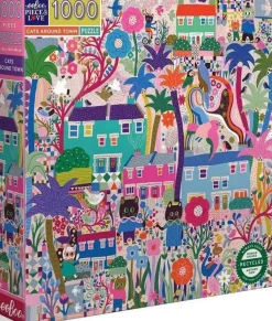 Eeboo 1000 Pieces* - Cats Around Town - 1000 Piece Jigsaw Puzzle