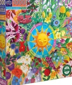 Eeboo 1000 Pieces* - Flower Calendar - 1000 Piece Jigsaw Puzzle