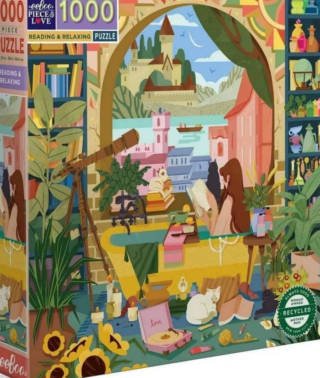 Eeboo 1000 Pieces* - Reading & Relaxing - 1000 Piece Jigsaw Puzzle