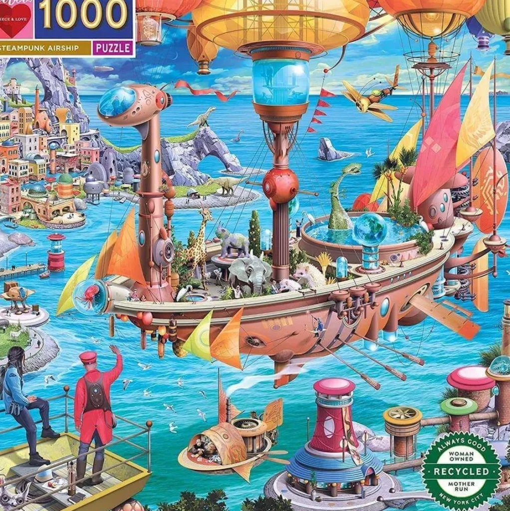 Eeboo 1000 Pieces* - Steampunk Airship - 1000 Piece Jigsaw Puzzles