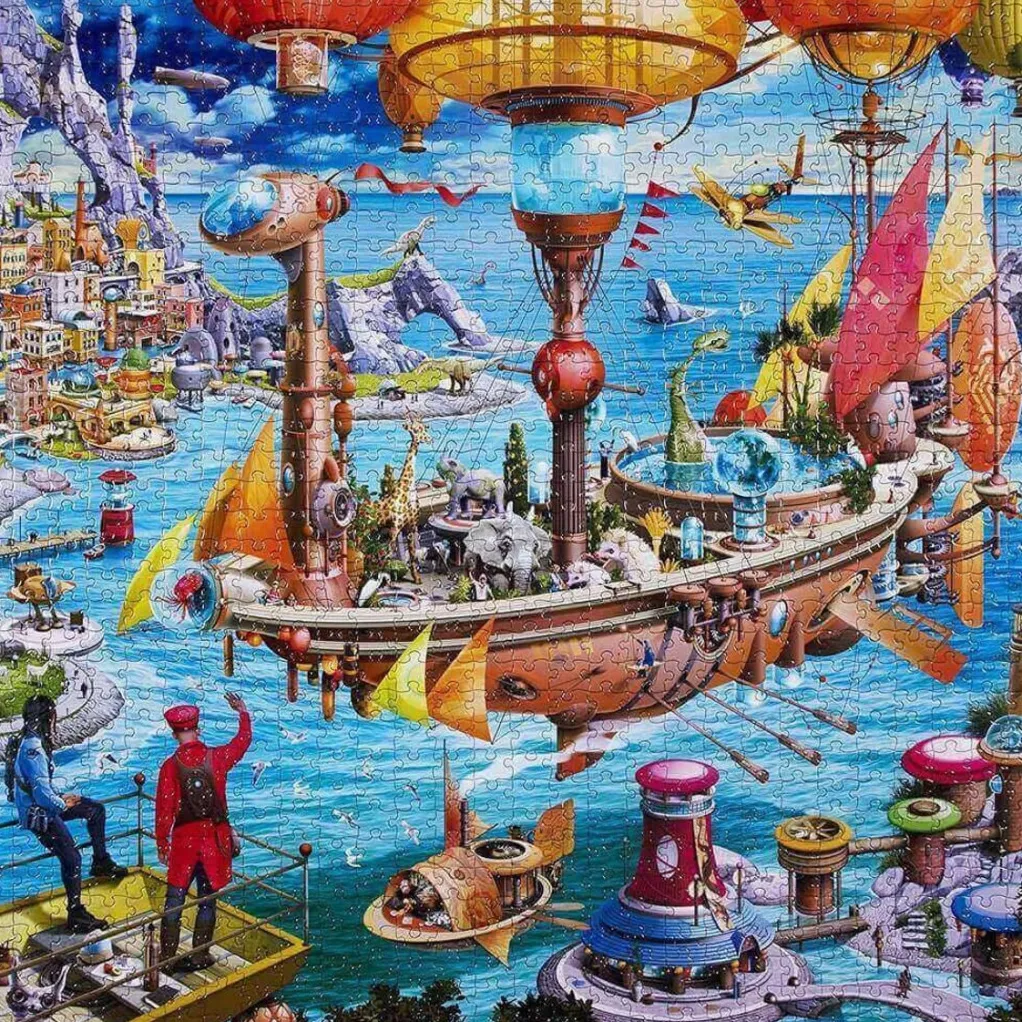 Eeboo 1000 Pieces* - Steampunk Airship - 1000 Piece Jigsaw Puzzles