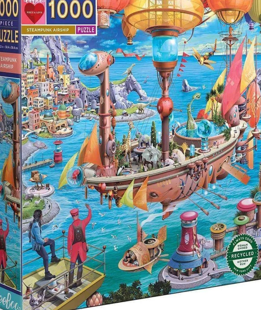 Eeboo 1000 Pieces* - Steampunk Airship - 1000 Piece Jigsaw Puzzles