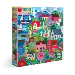 Eeboo 1000 Pieces* - Swedish Fishing Village - 1000 Piece Jigsaw Puzzles