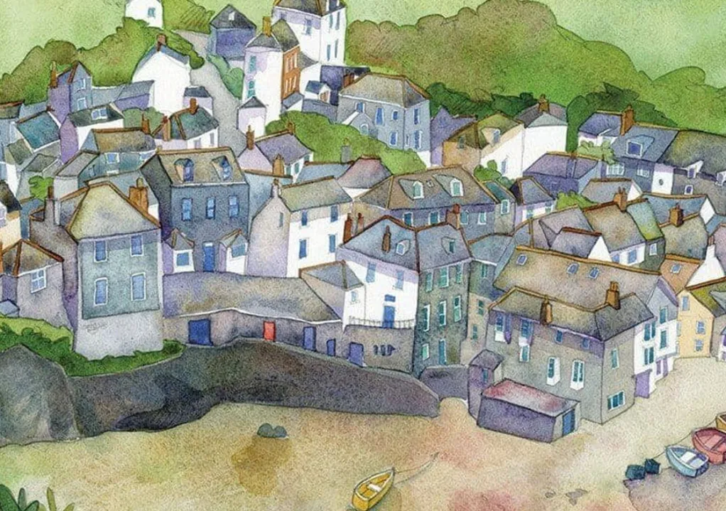 Great British Jigsaws 1000 Pieces*Emma Ball - Coastal Village View - 1000 Piece Jigsaw Puzzle
