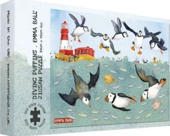 Great British Jigsaws 1000 Pieces*Emma Ball - Diving Puffins - 1000 Piece Jigsaw Puzzle