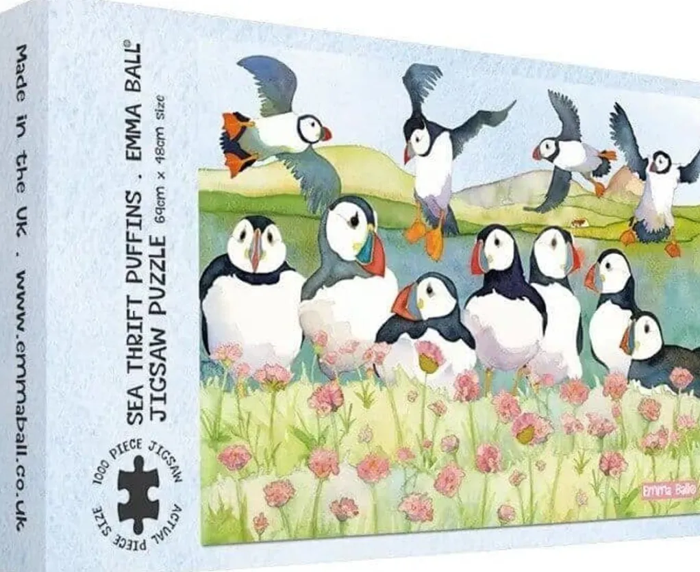 Great British Jigsaws 1000 Pieces*Emma Ball - Sea Thrift Puffins - 1000 Piece Jigsaw Puzzle