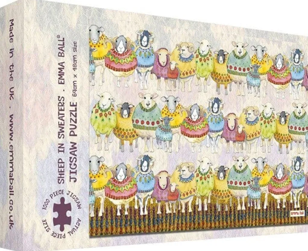 Great British Jigsaws 1000 Pieces*Emma Ball - Sheep In Sweaters - 1000 Piece Jigsaw Puzzle