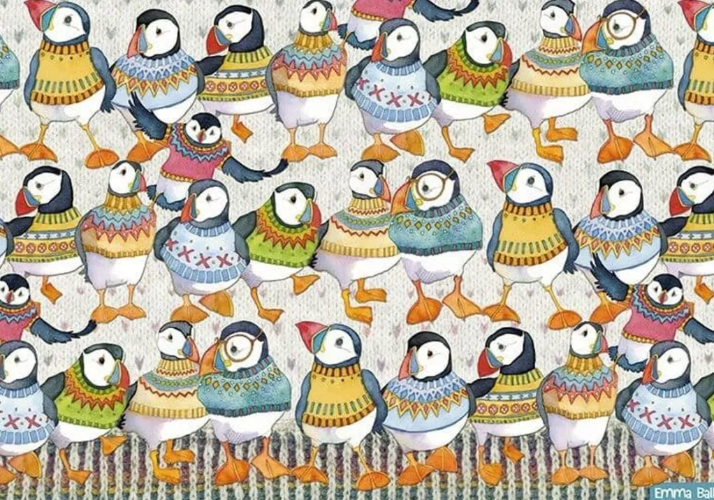 Great British Jigsaws 1000 Pieces*Emma Ball - Woolly Puffins - 1000 Piece Jigsaw Puzzle