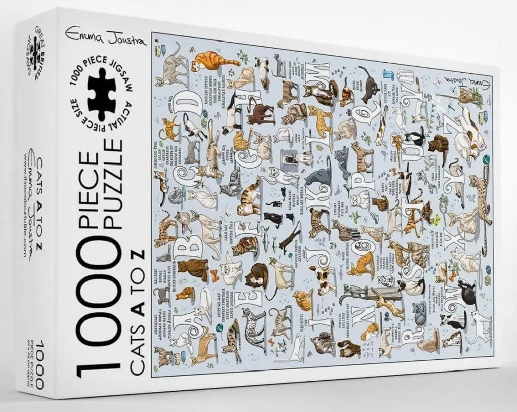 Great British Jigsaws 1000 Pieces*Emma Joustra - A To Z Cats - 1000 Piece Jigsaw Puzzle