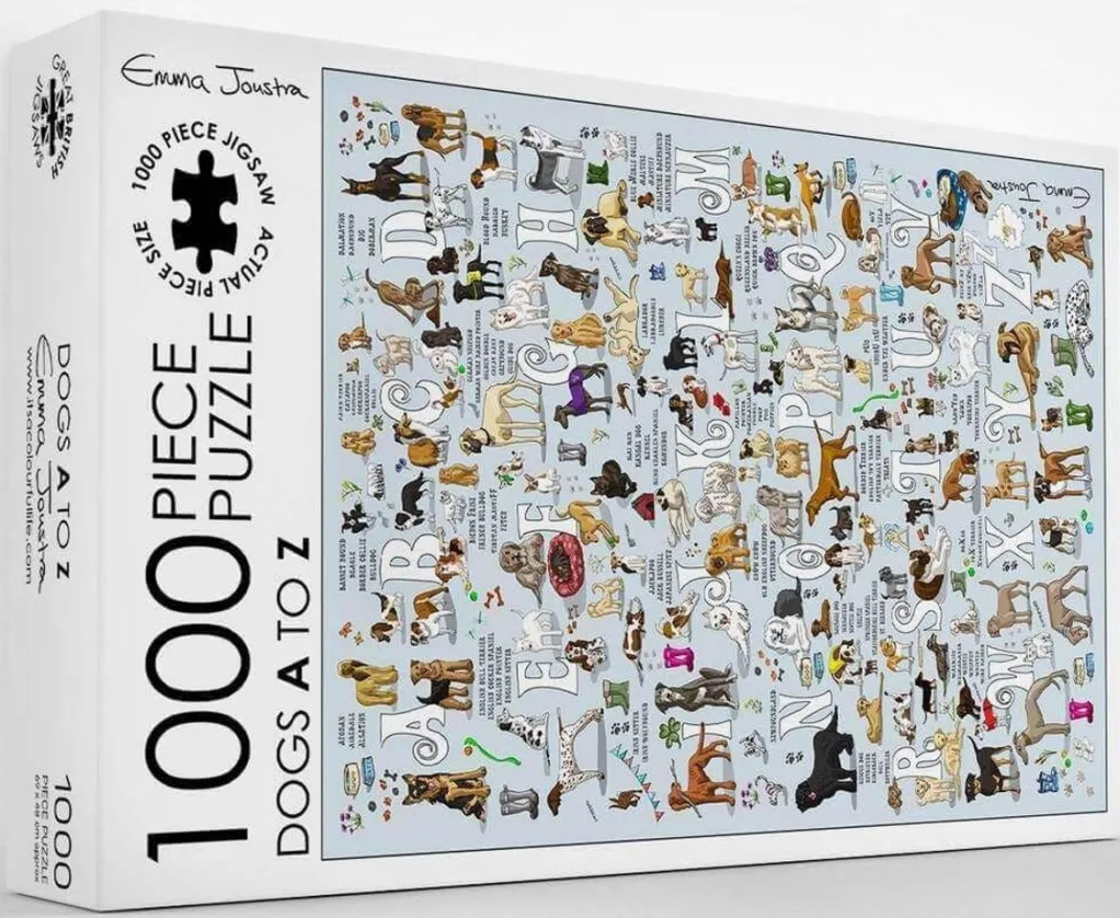 Great British Jigsaws 1000 Pieces*Emma Joustra - A To Z Dogs - 1000 Piece Jigsaw Puzzle