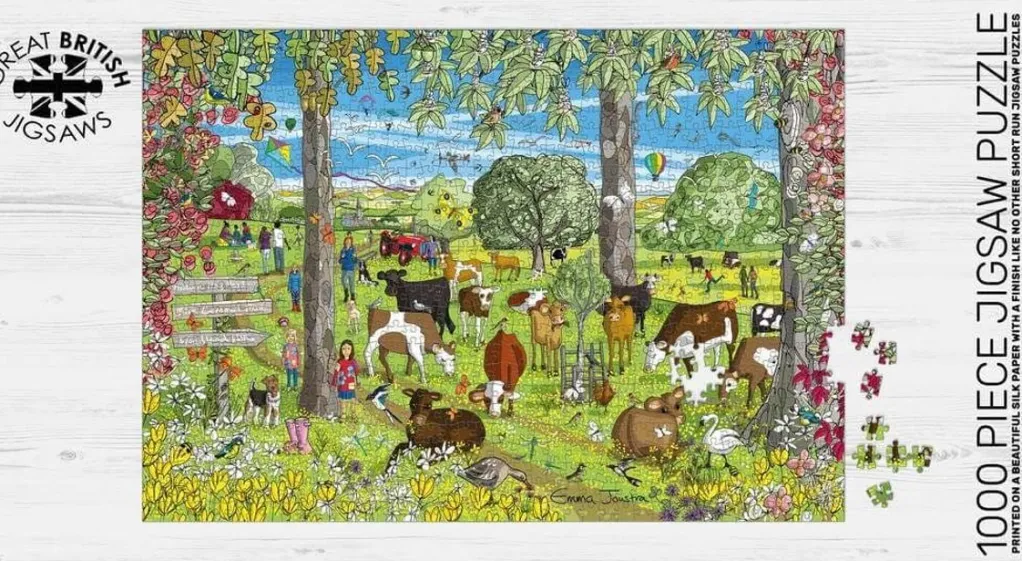 Great British Jigsaws 1000 Pieces*Emma Joustra - Buttercup Field - 1000 Piece Jigsaw Puzzle