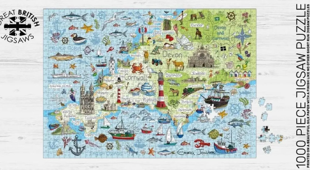 Great British Jigsaws 1000 Pieces*Emma Joustra - Devon And Cornwall - 1000 Piece Jigsaw Puzzle