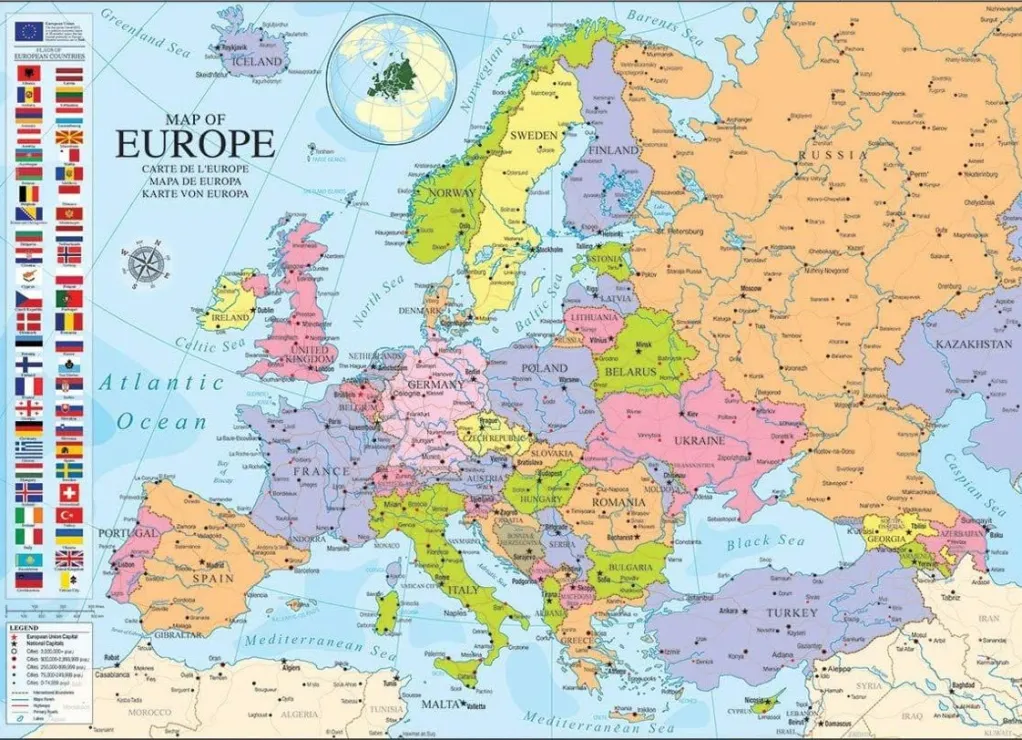 Eurographics 1000 Pieces* - Map Of Europe - 1000 Piece Jigsaw Puzzle