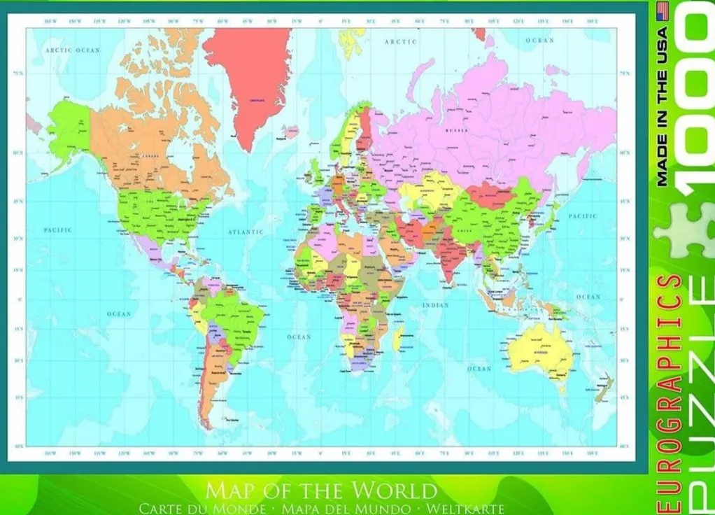 Eurographics 1000 Pieces* - Map Of The World - 1000 Piece Jigsaw Puzzle