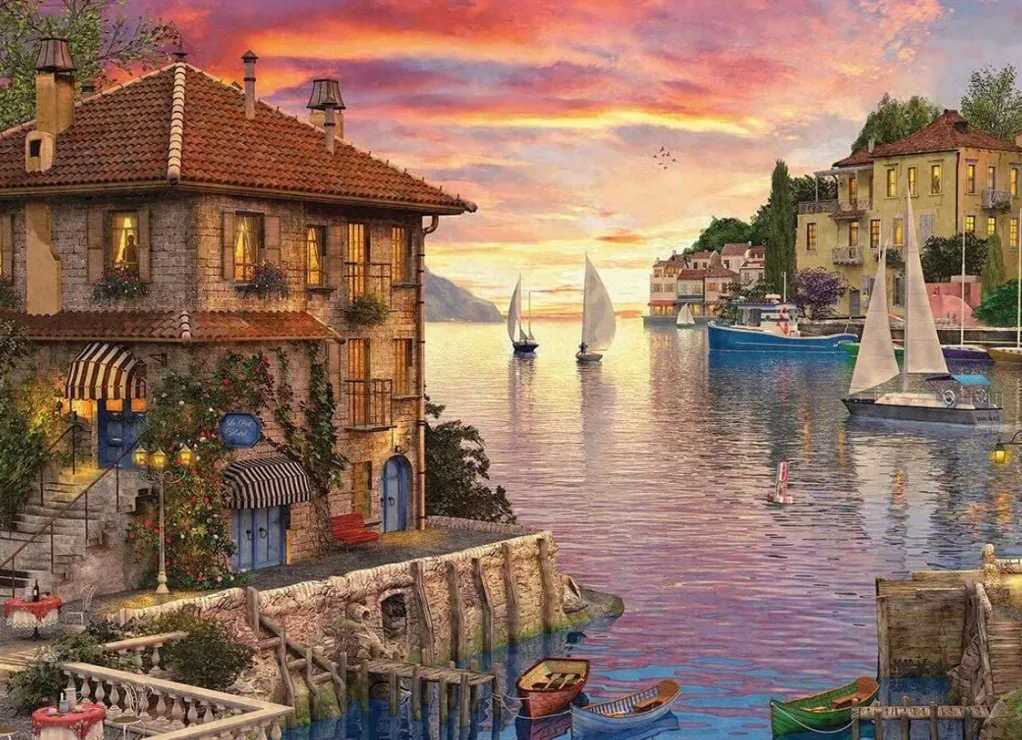 Eurographics 1000 Pieces* - Mediterranean Harbor Dominic Davison - 1000 Piece Jigsaw Puzzle