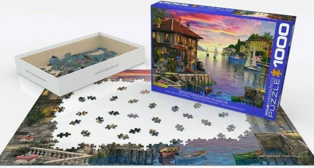 Eurographics 1000 Pieces* - Mediterranean Harbor Dominic Davison - 1000 Piece Jigsaw Puzzle