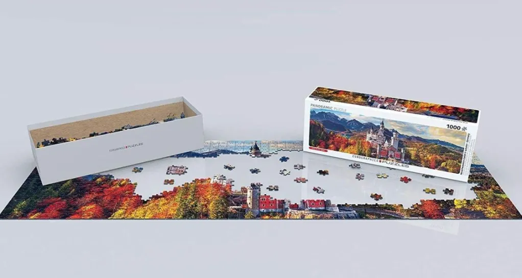 Eurographics 1000 Pieces* - Neuschwanstein Castle In Autumn - 1000 Piece Panoramic Jigsaw Puzzle