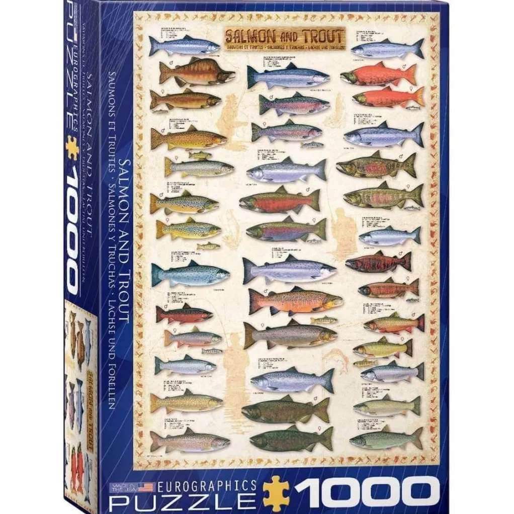 Eurographics Extra Large Pieces* - Salmon & Trout - 1000 Piece Jigsaw Puzzle