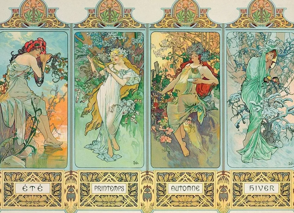 Eurographics 1000 Pieces* - The Four Seasons Alphonse Mucha - 1000 Piece Jigsaw Puzzle