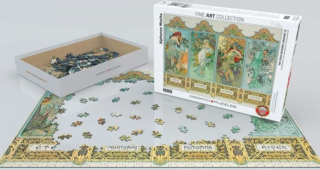 Eurographics 1000 Pieces* - The Four Seasons Alphonse Mucha - 1000 Piece Jigsaw Puzzle