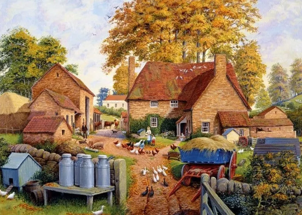 Jumbo 1000 Pieces*Falcon De Luxe - Autumn On The Farm - 1000 Piece Jigsaw Puzzle
