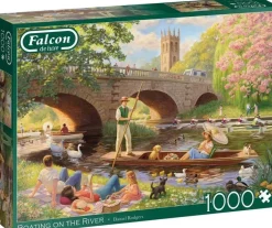 Jumbo 1000 Pieces*Falcon De Luxe - Boating On The River - 1000 Piece Jigsaw Puzzle