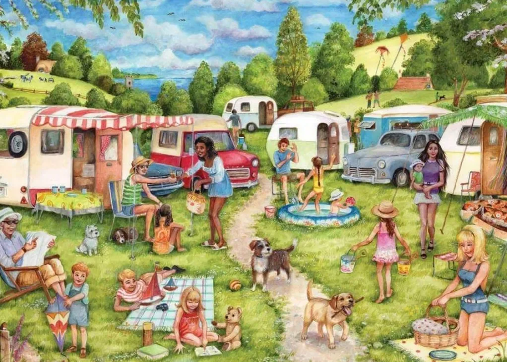 Jumbo 500 Pieces*Falcon De Luxe - Caravan & Camping - 2 X 500 Piece Jigsaw Puzzle