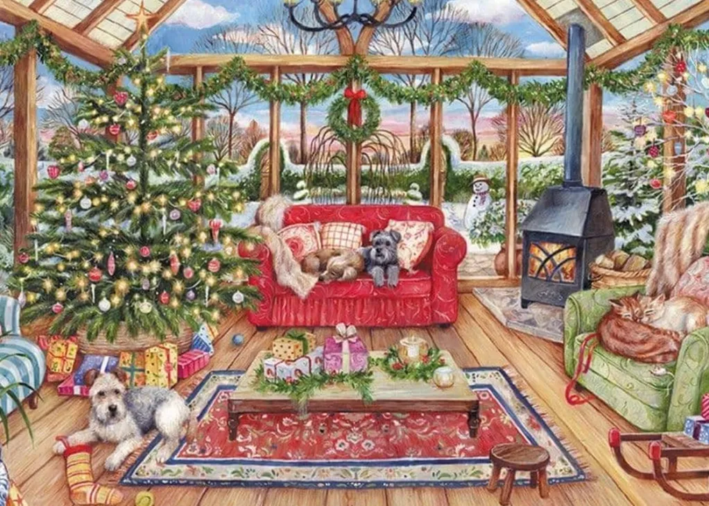 Jumbo 1000 Pieces*Falcon De Luxe - Christmas Conservatory - 1000 Piece Jigsaw Puzzle
