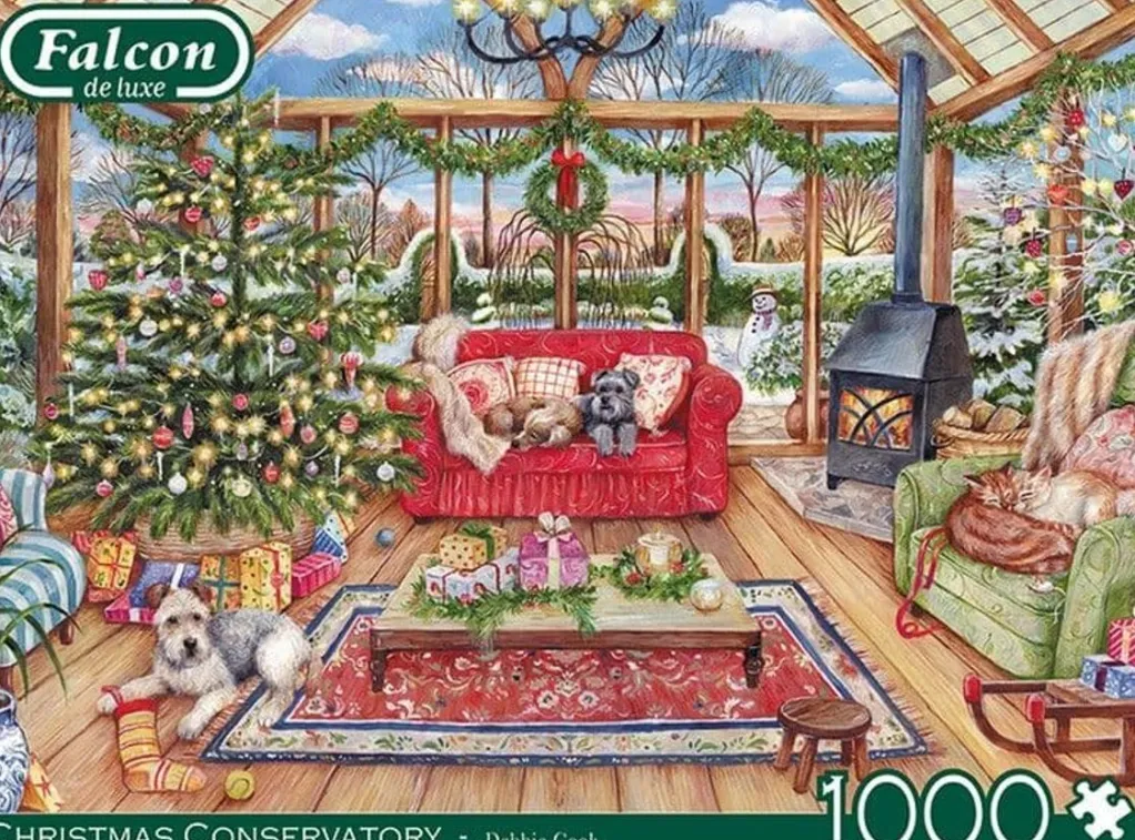 Jumbo 1000 Pieces*Falcon De Luxe - Christmas Conservatory - 1000 Piece Jigsaw Puzzle