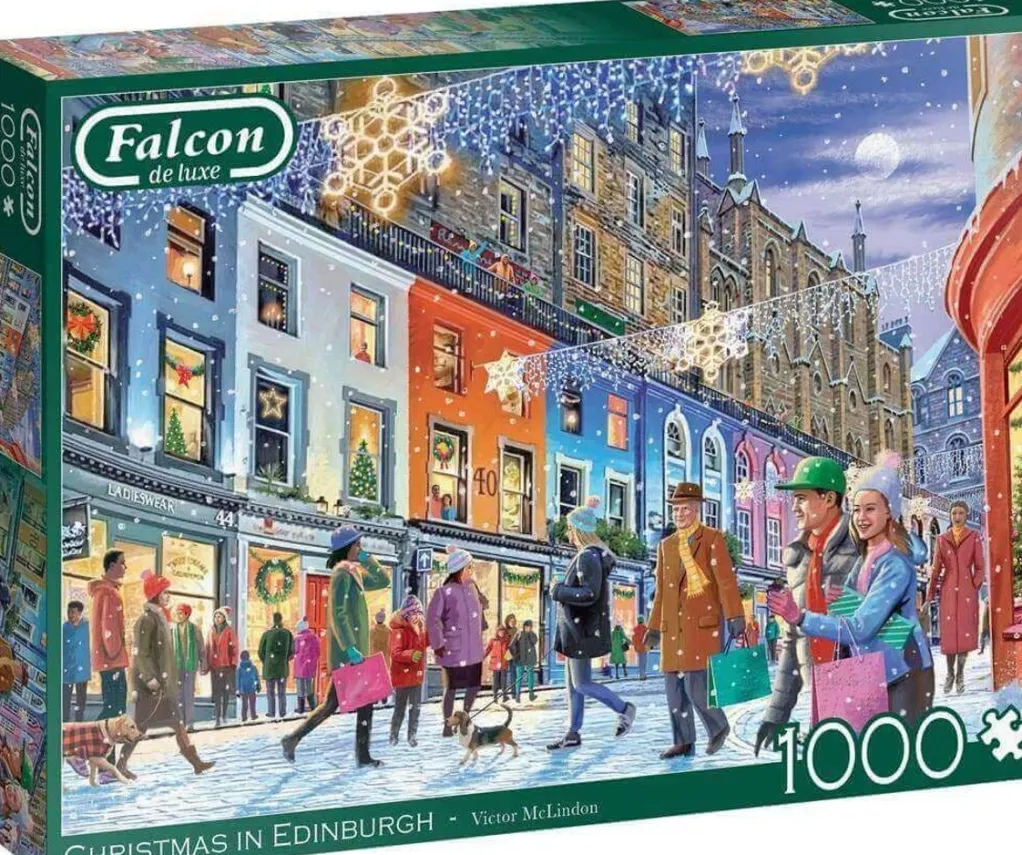 Jumbo 1000 Pieces*Falcon De Luxe - Christmas In Edinburgh - 1000 Piece Jigsaw Puzzle