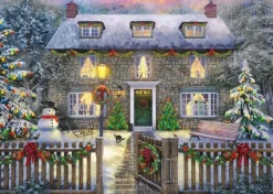 Jumbo 1000 Pieces*Falcon De Luxe - Christmas Cottage Jigsaw - 1000 Piece Jigsaw Puzzle