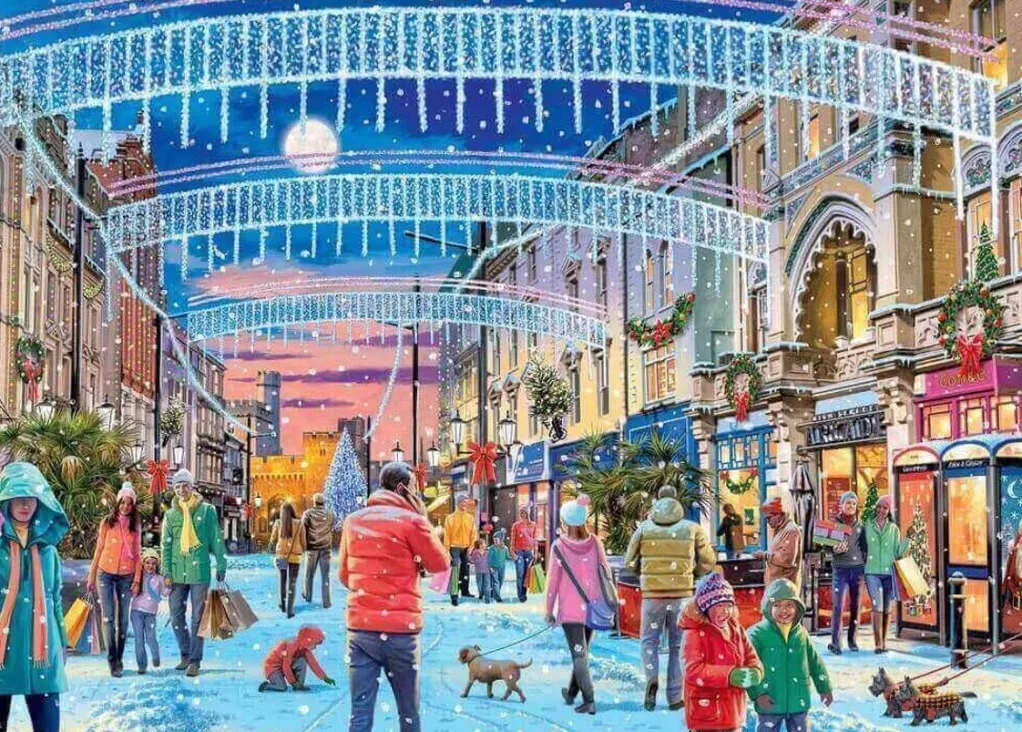 Jumbo 1000 Pieces*Falcon De Luxe - Christmas In Cardiff - 1000 Piece Jigsaw Puzzle
