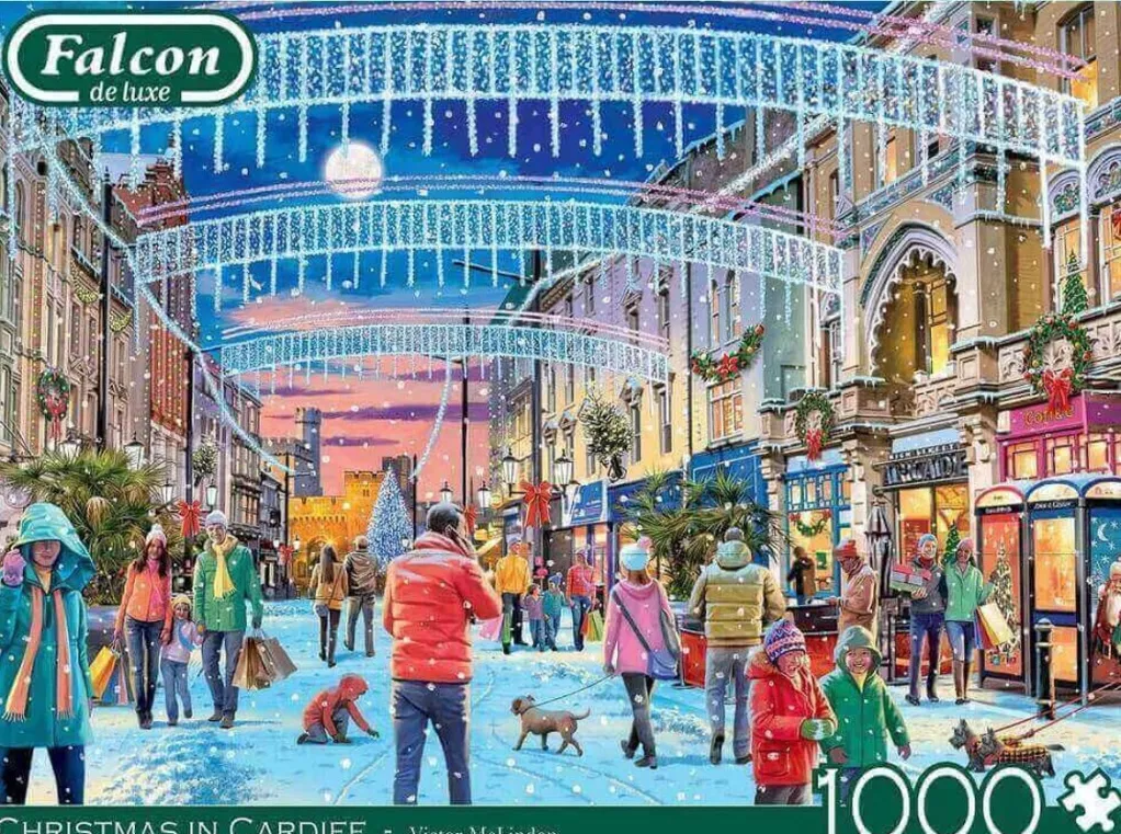 Jumbo 1000 Pieces*Falcon De Luxe - Christmas In Cardiff - 1000 Piece Jigsaw Puzzle