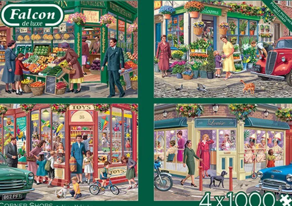 Jumbo 1000 Pieces*Falcon De Luxe - Corner Shop - 4 X 1000 Piece Jigsaw Puzzle