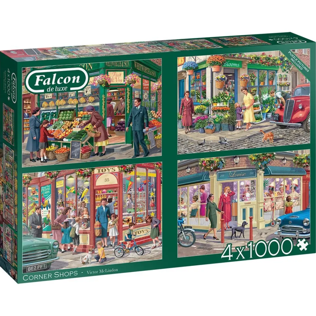 Jumbo 1000 Pieces*Falcon De Luxe - Corner Shop - 4 X 1000 Piece Jigsaw Puzzle