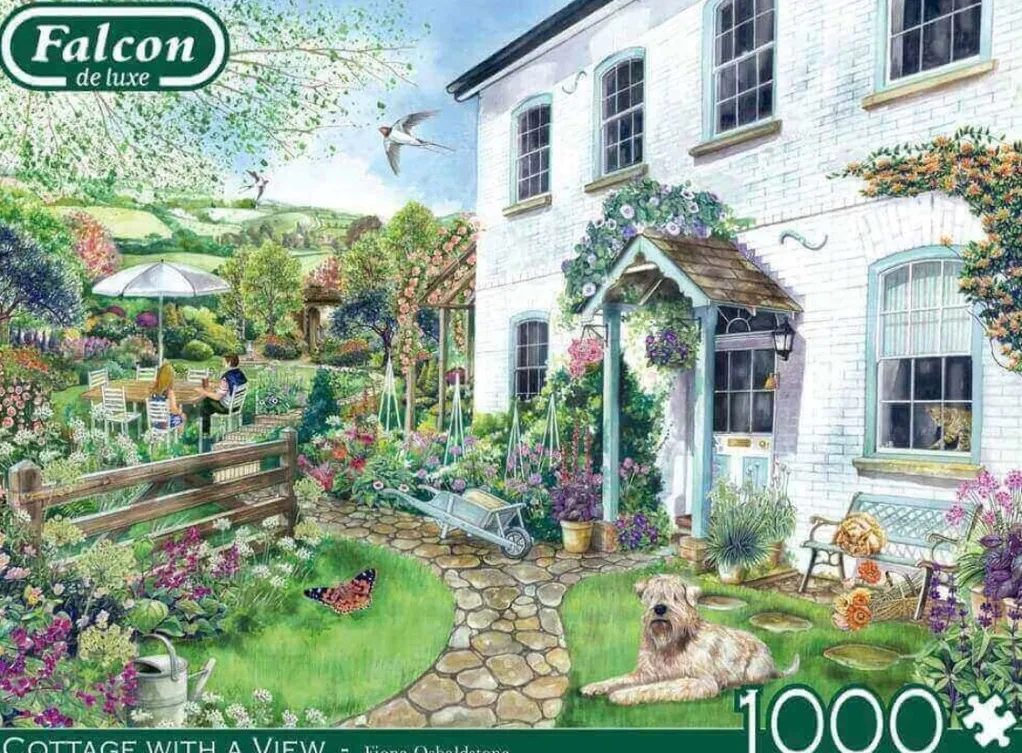 Jumbo 1000 Pieces*Falcon De Luxe - Cottage With A View - 1000 Piece Jigsaw Puzzle