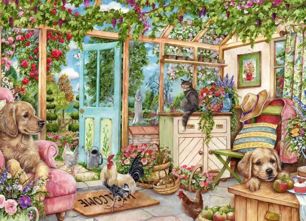 Jumbo 1000 Pieces*Falcon De Luxe - Country Conservatory - 1000 Piece Jigsaw Puzzle
